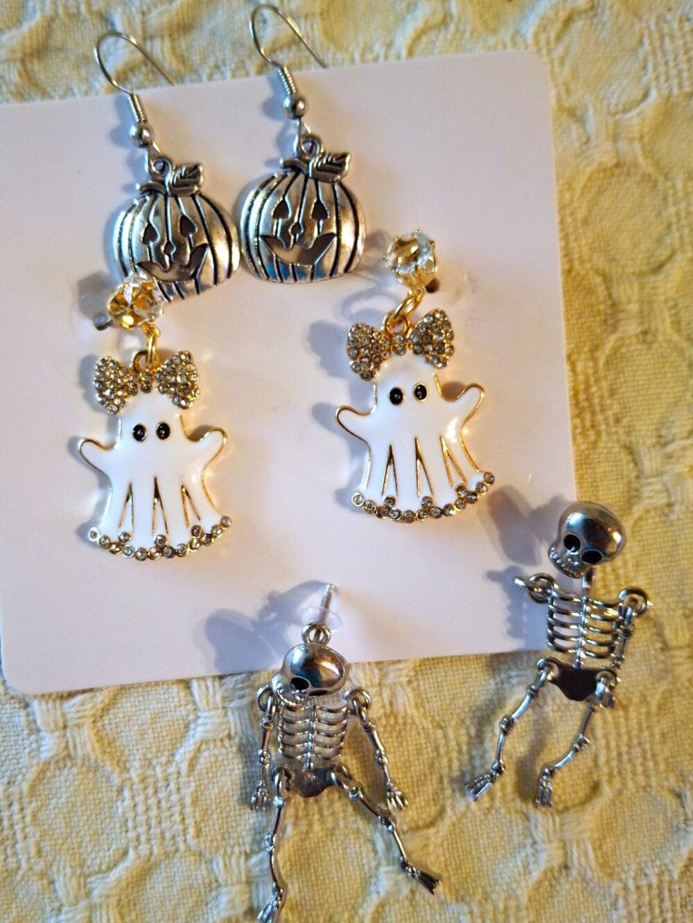 Lot of 3 Adorable Pairs Halloween Earrings